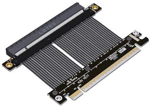 Main image of JMT ADT-K33U PCIe 5.0 x16 Extension Cable 512Gbps High Speed Lossless Flexible GPU Riser for PC Cases Servers ITX Builds Computer RTX5090 (K33UF-BK,15cm)