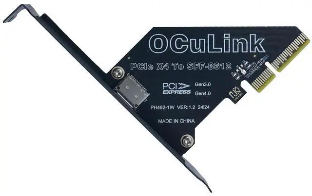 Alt view image 2 of 7 - PCIe 4.0 Oculink SFF-8611 4i Cable with PCIe to Oculink SFF-8612 Adapter Card