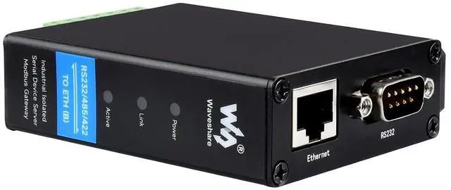 Main image of Waveshare Industrial Serial Server, RS232/485/422 to RJ45 Ethernet Module, TCP/IP to Serial, Small