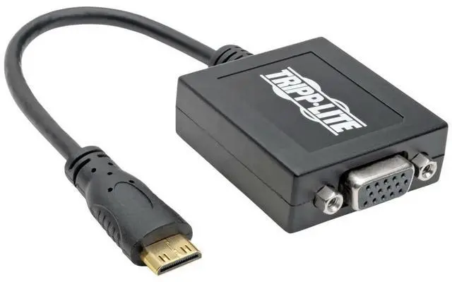 Main image of Tripp Lite P131-06N-MINI Mini HDMI to VGA Adapter Converter 1080p, 6 in, Smartphone Tablet Ultrabook to Monitor/Projector, Plug & Play, Black (1 Pack)