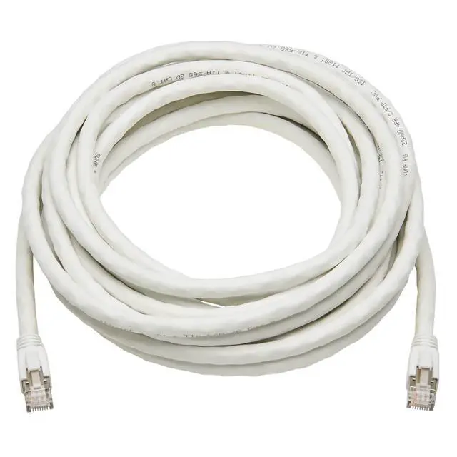 Alt view image 2 of 4 - Tripp Lite Cat8 Snagless Ethernet Cable, 25G/40G Certified Network Patch Cable, 22 AWG S/FTP, PoE, White, 30 ft. (N272-030-WH)