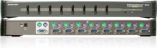 Alt view image 4 of 5 - IOGEAR 8 Port MiniView Ultra KVM Switch, GCS138
