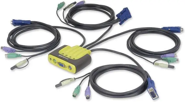 Main image of IOGEAR 4-Port MiniView Micro PS/2 Audio KVM Switch with 4 Cables GCS614A