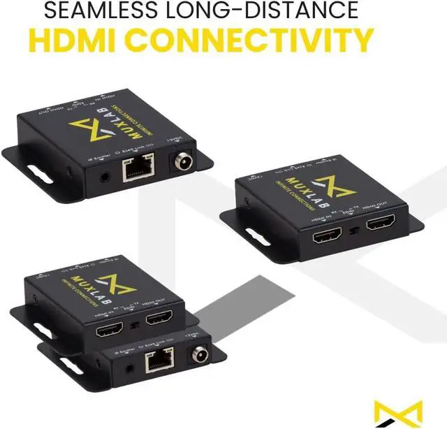 Alt view image 3 of 7 - MuxLab HDMI Extender Kit, 60m, UHD-4K | Extend 4K HDMI Signals Up to 60m with Unmatched Clarity