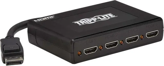 Main image of Tripp Lite DisplayPort to HDMI Adatper, 4 Monitor Display Splitter, 4K@60Hz, DP to 4X HDMI - Extend, Mirror, & Video Wall - DisplayPort MST 4-Port Hub, Plug-and-Play, 3-Year Warranty (B156-004-HD-V3)