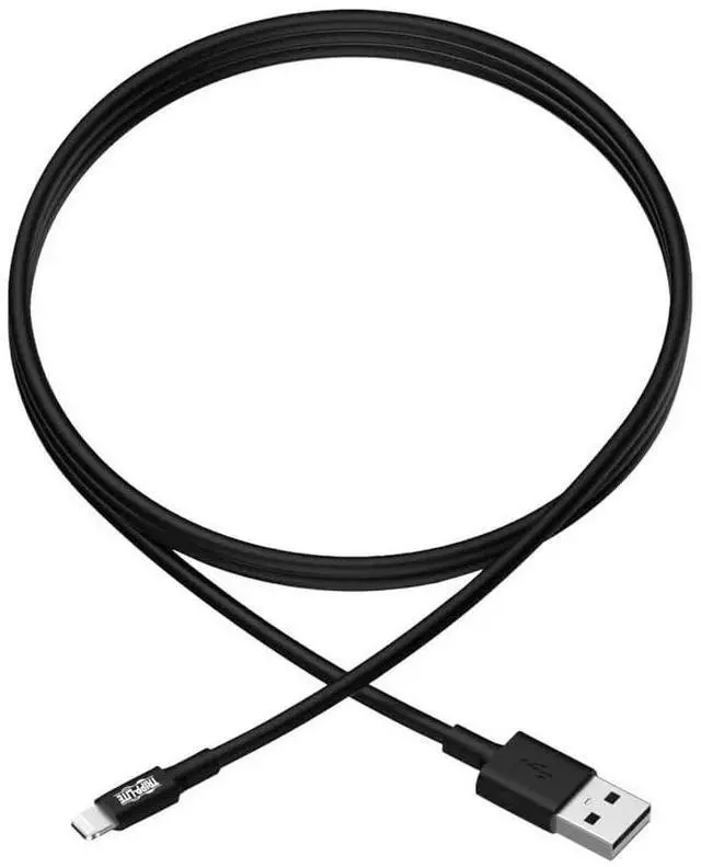 Main image of Tripp Lite M100-003-BK USB-A to Lightning Cable, MFi Certified Sync & Charge for iPhone/iPad/iPod, 3 ft (0.9 m), Black Apple Charger Cord, Cloud Care Pre-Configured Bundle Eligible (10 Pack)
