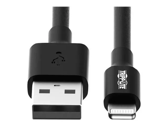 Alt view image 4 of 5 - Tripp Lite M100-003-BK USB-A to Lightning Cable, MFi Certified Sync & Charge for iPhone/iPad/iPod, 3 ft (0.9 m), Black Apple Charger Cord, Cloud Care Pre-Configured Bundle Eligible (10 Pack)