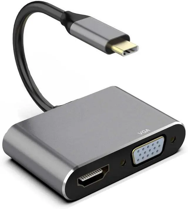 Main image of USB C to HDMI VGA Adapter Video Splitter HDTV Cable TV Video Hub Compatible with iPad Air 13" (1st Gen 2024)/Air 11" (2024 6th Gen), Projector Converter
