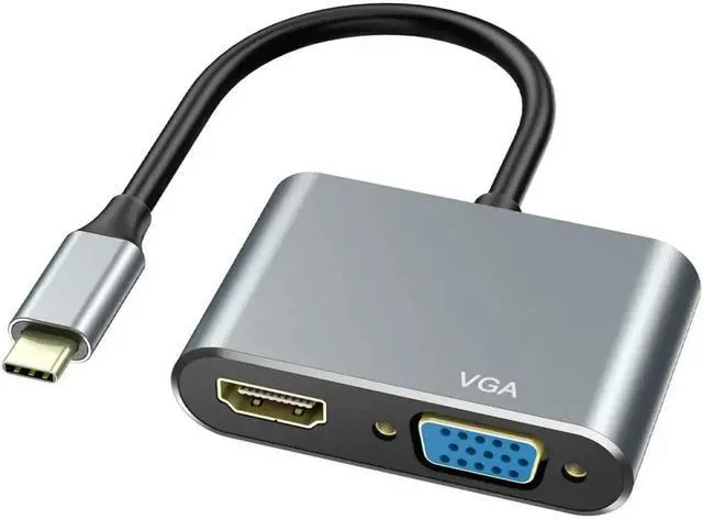 Alt view image 2 of 7 - USB C to HDMI VGA Adapter Video Splitter HDTV Cable TV Video Hub Compatible with iPad Air 13" (1st Gen 2024)/Air 11" (2024 6th Gen), Projector Converter