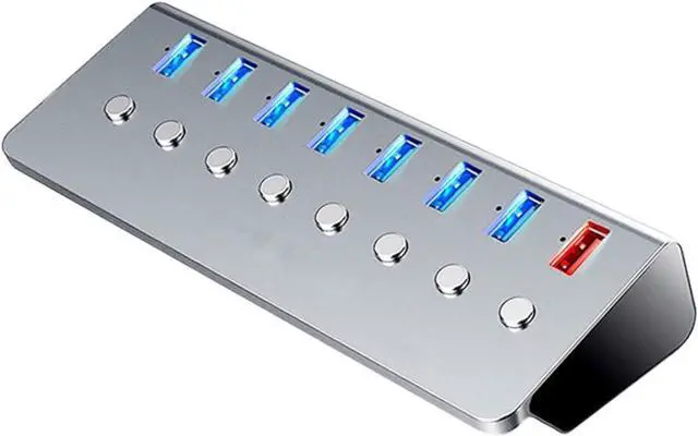 Main image of OSALADI USB Hub with Separate Power Switches USB Extension Device Compact Lightweight for Laptop Office Travel