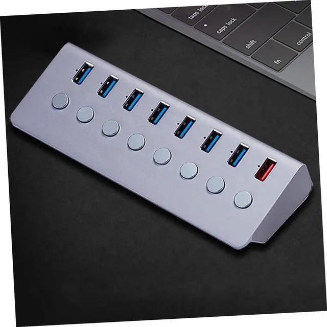 Alt view image 7 of 7 - OSALADI USB Hub with Separate Power Switches USB Extension Device Compact Lightweight for Laptop Office Travel