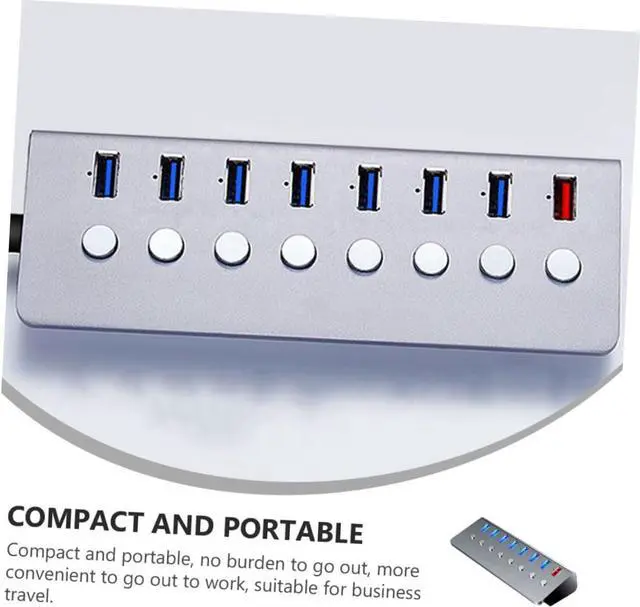 Alt view image 5 of 7 - OSALADI USB Hub with Separate Power Switches USB Extension Device Compact Lightweight for Laptop Office Travel