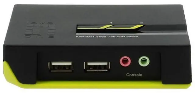 Alt view image 2 of 5 - Level One 2-Port 2*USB KVM with Audio Bl, KVM-0221