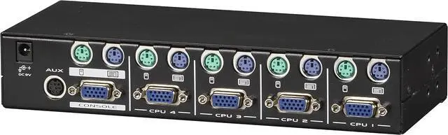 Alt view image 2 of 2 - Black Box KVM Switch - 4-Port, Single-Monitor, VGA, PS/2, Desktop