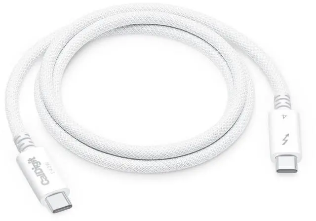 Main image of CalDigit Thunderbolt 4 Pro Braided Cable - 1m, 40Gbps, 240W Power Delivery, Compatible with Thunderbolt 3, Thunderbolt 5, USB4 Type C, MacBook Pro, iMac, iPhone 17, White
