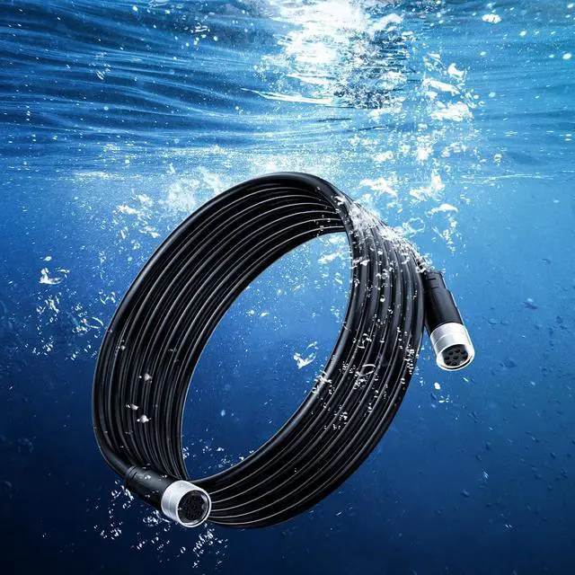 Alt view image 7 of 7 - VHBW 16FT Boat Ethernet Cable for Humminbird 720073-5, Compatible with Helix 7, 8, 9, 10, 12, 15, Apex, Solix, Onix Models, Black