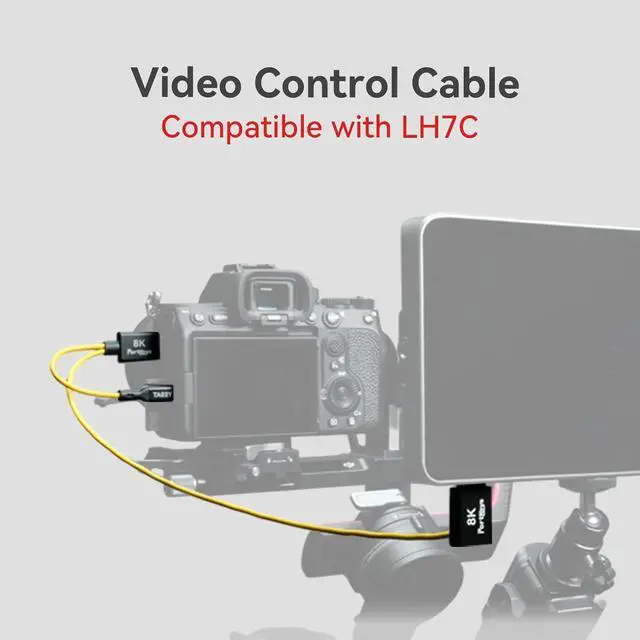 Alt view image 2 of 5 - Portkeys 8K HDMI Cable 48Gbps HDMI 2.1 Cord 2.5mm OD Ultra Thin Video Control Cable Compatible with LH7C for A7SIII/FX30/A9M3/A7S4/A7M5/A7R5, S1H/S5M2/GH5II/GH6/GH7, R1/R5II/R6III, etc (TA10Y, 1m)
