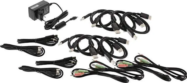 Alt view image 3 of 6 - InLine 63654I KVM Desktop Switch 4 Way Dual Monitor DisplayPort 1.2 4K USB 3.0 Audio