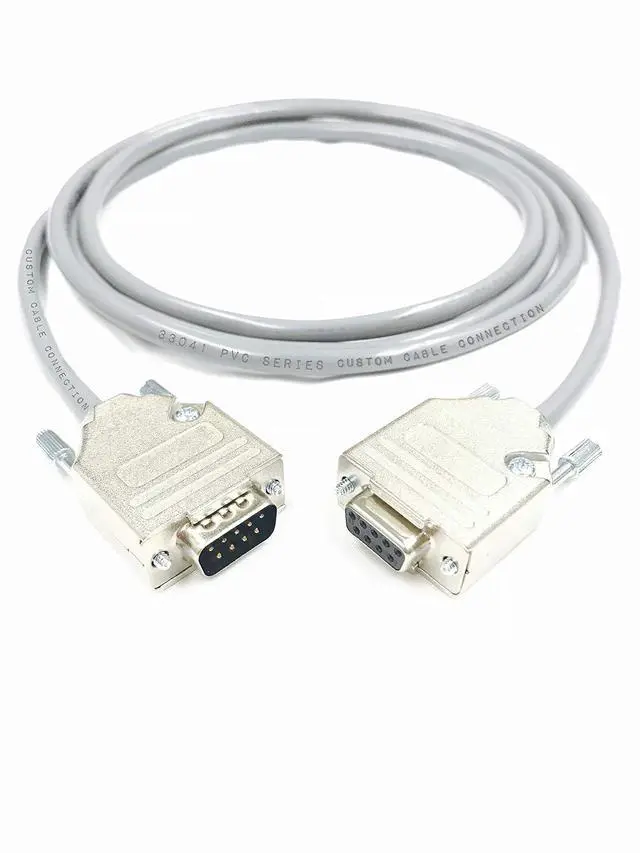 Alt view image 3 of 4 - Custom Cable Connection 15 Foot DB9 Male to Female RS232 Extension Serial Cable - 24 AWG with Grey PVC Jacket - Made in USA