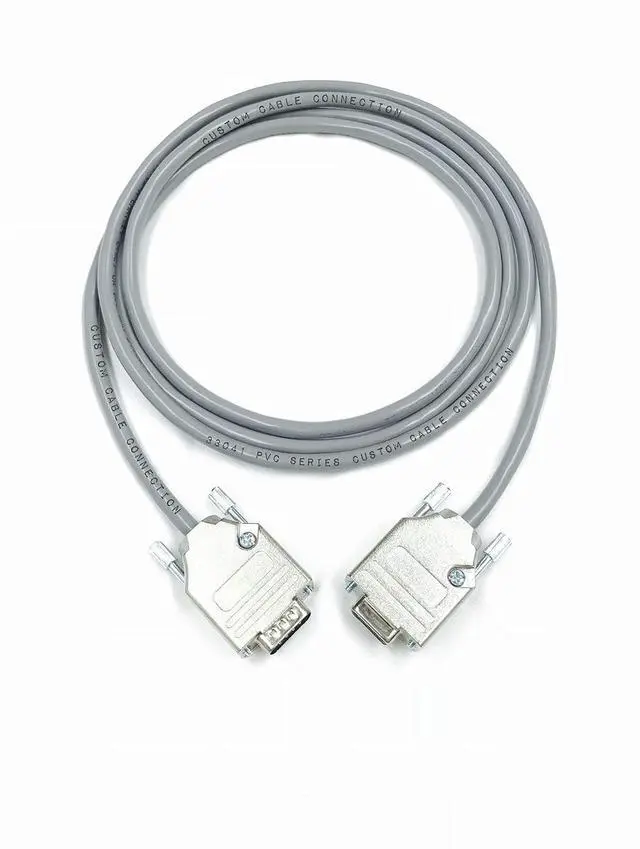 Alt view image 2 of 4 - Custom Cable Connection 15 Foot DB9 Male to Female RS232 Extension Serial Cable - 24 AWG with Grey PVC Jacket - Made in USA