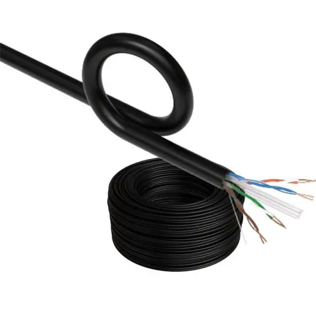 Alt view image 2 of 4 - SATMAXIMUM CAT6 Cable 500ft or 1000ft Pull Box Solid Ethernet LAN UTP Cable 23AWG 550Mhz RJ45 Network CCA Copper Clad Aluminum Wire Bulk (1, Black, 500FT)