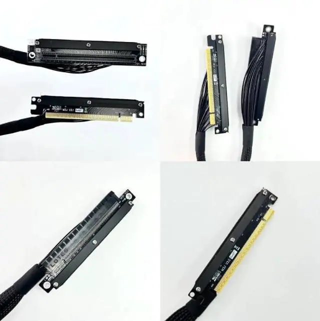 Alt view image 5 of 5 - JMT ADT-M33 PCIe4.0 x16 256Gbps GPU Extension Cable Dual Reverse Right Left Bend 30cm Compatible with Chassis A4 ITX RTX 4090 RX7900xt (M33JK-TL Left-Bent)