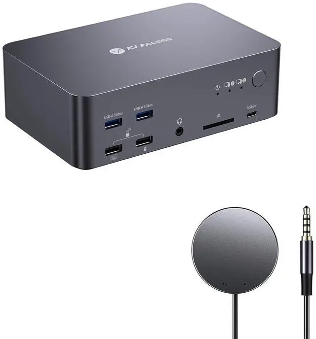 Main image of AV Access iDock D23 8K KVM Switch Docking Station Bundle with a Wired Remote Controller