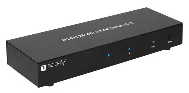 Alt view image 4 of 7 - TECHly IDATA DP-KVM2 Black KVM Switch - KVM Switches (4K Ultra HD, 3840 x 2160 Pixels, USB, USB, DisplayPort, USB Type-A) Keyboard Video Mouse (KVM) Switch Box