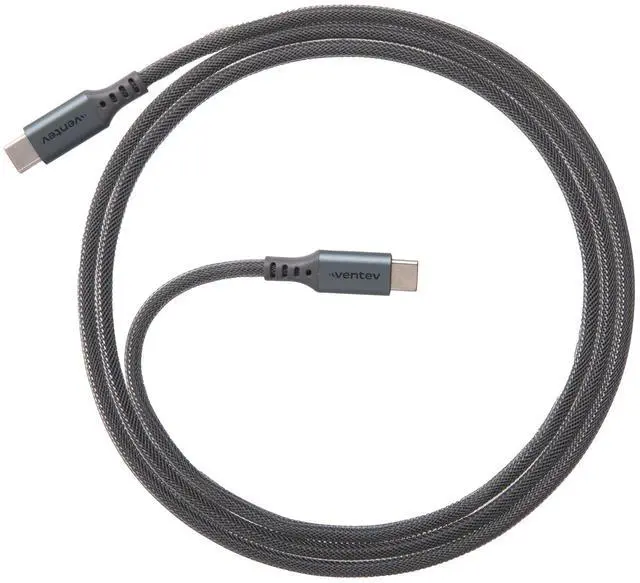 Main image of Ventev USB C to USB C High-Speed Ultra Durable Alloy Cable for iPhone 15-17, Samsung, Pixel, Android Phones and More Devices (4 Foot, Gray)