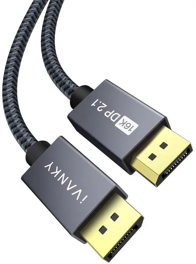 Main image of IVANKY 10ft DisplayPort 2.1 Cable - 16K@60Hz, 8K@120Hz, 4K@240Hz/165Hz, HDR, HDCP 2.2, Gaming Monitor, TV Compatible - Grey
