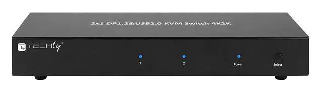 Alt view image 2 of 7 - TECHly IDATA DP-KVM2 Black KVM Switch - KVM Switches (4K Ultra HD, 3840 x 2160 Pixels, USB, USB, DisplayPort, USB Type-A) Keyboard Video Mouse (KVM) Switch Box