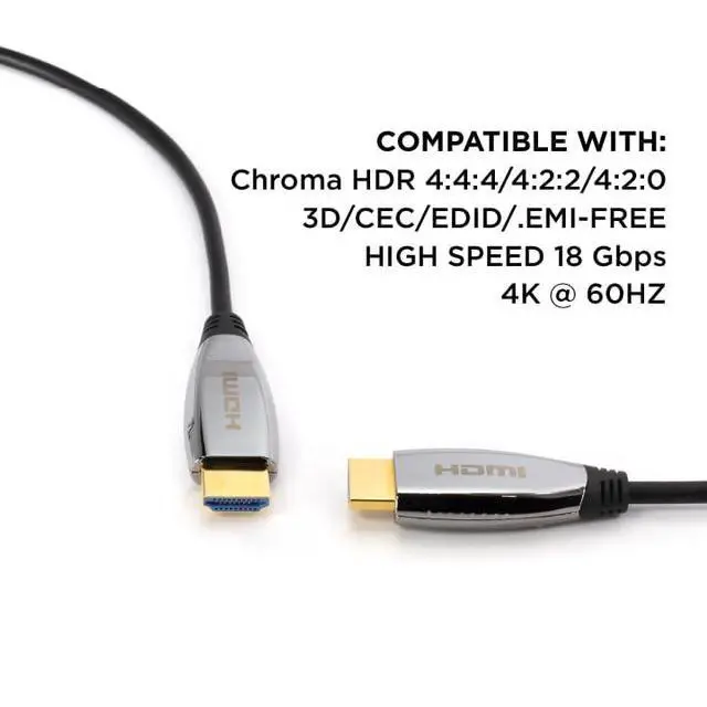 Alt view image 5 of 7 - THE CIMPLE CO 50 FT Fiber-Optic HDMI Cable for Satellite Receivers, TVs, Streaming - High-Speed HDMI Cord Compatible with 4K, HDCP, HDR, ARC - Hybrid HDMI with Gold Connectors - 50 Feet (15 Meters)