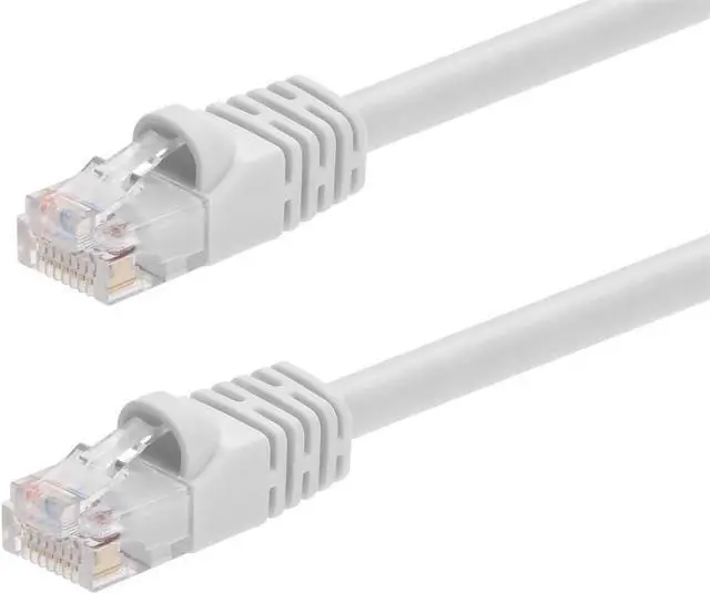 Main image of Monoprice Cat5e 100ft White Patch Cable UTP 24AWG 350MHz Pure Bare Copper Snagless RJ45 Fullboot Series Ethernet Cable