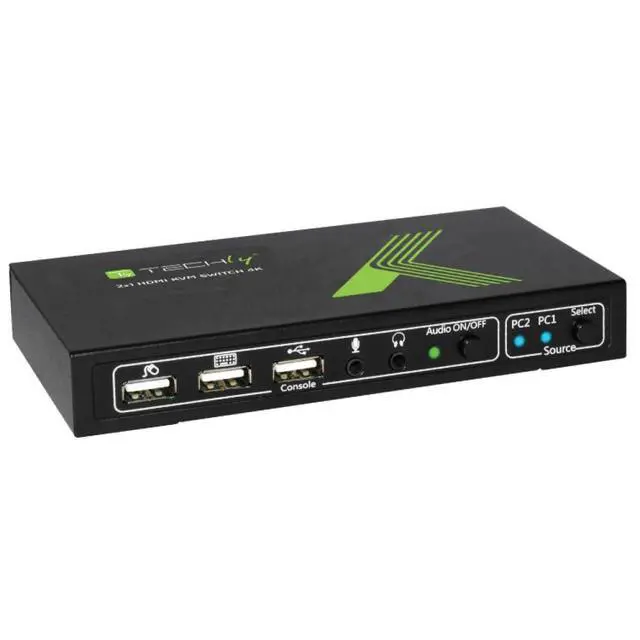 Alt view image 2 of 3 - Techly 2x1 4Kx2K IDATA KVM-HDMI2U KVM Switch USB HDMI 4K 2 Way Black