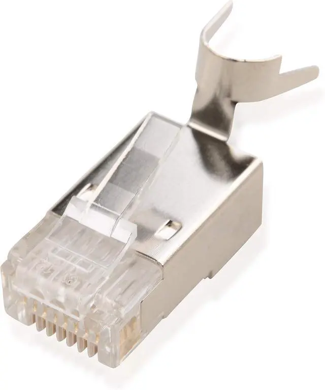 Alt view image 3 of 7 - Cable Matters 50-Pack RJ45 Shielded Modular Plugs with Strain Relief Boots & 110 Punch Down Tool with 110 Blade