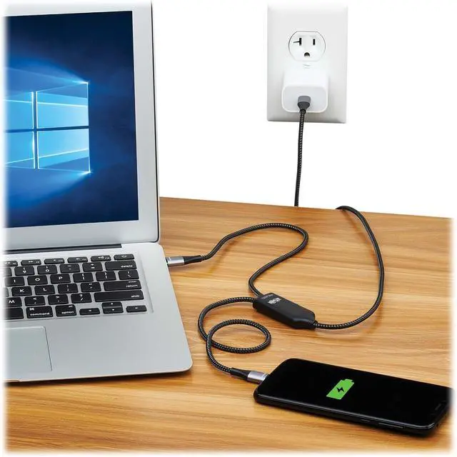 Alt view image 2 of 7 - Tripp Lite Dual USB-C Multi-Charging Cable/Splitter, 6 Foot / 1.8 Meter Length, 100W PD Charging, 480 Mbps Data Transfer, Male-to-2x Male, 3-Year Warranty (U420P-2X6-100W)