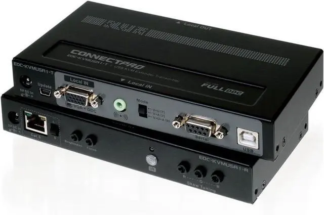 Main image of ConnectPRO EOC-KVMUSA1 KVM Console Extender for Video, USB, Serial, and Audio over CATx up to 1,000 ft.