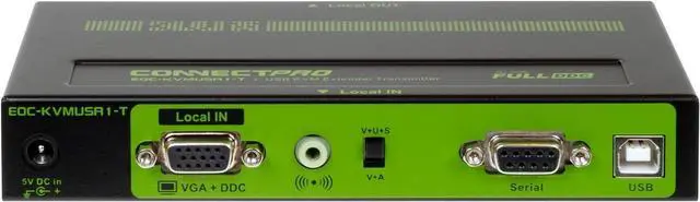 Alt view image 2 of 4 - ConnectPRO EOC-KVMUSA1 KVM Console Extender for Video, USB, Serial, and Audio over CATx up to 1,000 ft.