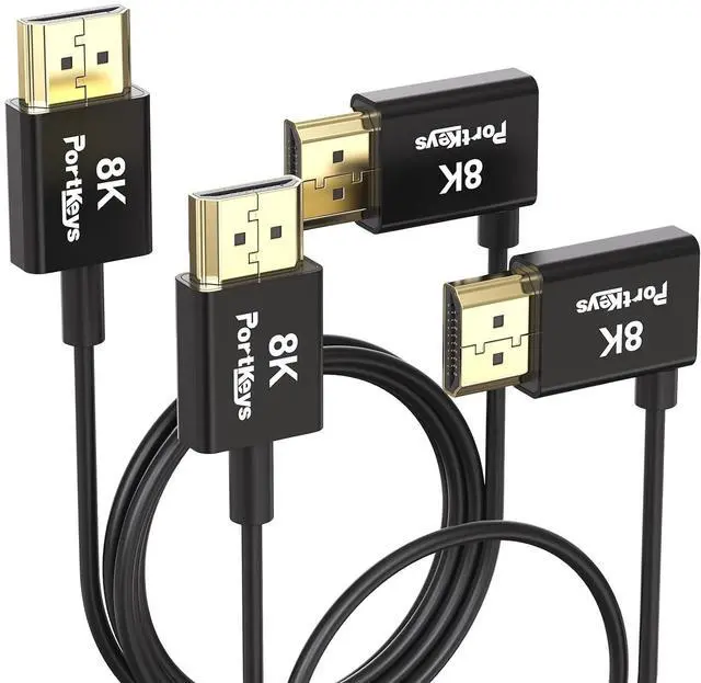 Main image of Portkeys 8K HDMI Cable High-Speed HDMI Ultra Thin 10-Core Coaxial Cable, 2.4mm Diameter Cable 19-PIN Full PIN Mapping Support 8K60Hz 4K240Hz for Camera Monitor/PC/TV/Game(0.3M+1M)