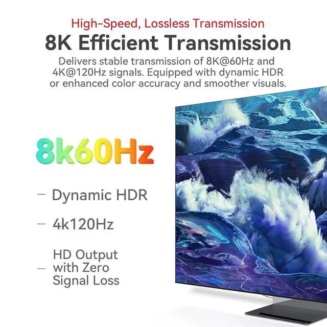 Alt view image 7 of 7 - Portkeys 8K HDMI Cable High-Speed HDMI Ultra Thin 10-Core Coaxial Cable, 2.4mm Diameter Cable 19-PIN Full PIN Mapping Support 8K60Hz 4K240Hz for Camera Monitor/PC/TV/Game(0.3M+1M)