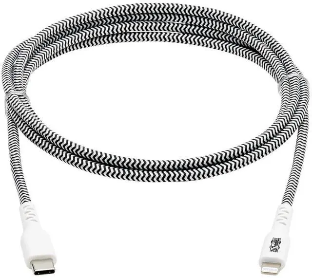 Alt view image 6 of 7 - TRIPP LITE Apple MFI Certified Cable, Lightning to USB-C Sync Charge Cord, Heavy-Duty Aramid Fiber, 6 ft. (M102-006-HD)