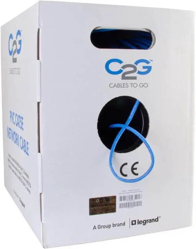 Alt view image 5 of 7 - C2G 43401 Cat5e Bulk Cable - Unshielded Ethernet Network Cable with Stranded Conductors, In-Wall CMR-Rated, TAA Compliant, Blue (1000 Feet, 304.8 Meters)