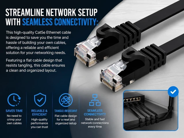 Alt view image 3 of 7 - BRENDAZ Cat5e Ethernet Cable, 25ft. (10-Pack) Snagless Cat 5e Stranded Cord - Network Ethernet Patch Cable, Flat, 350MHz, UTP for PC, Server, Router, Modem, TV, PS5, Game Consoles (10pk, 25-Feet)
