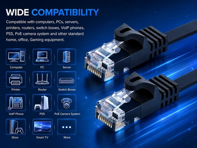 Alt view image 6 of 7 - BRENDAZ Cat5e Ethernet Cable, 25ft. (10-Pack) Snagless Cat 5e Stranded Cord - Network Ethernet Patch Cable, Flat, 350MHz, UTP for PC, Server, Router, Modem, TV, PS5, Game Consoles (10pk, 25-Feet)