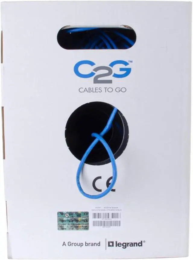 Alt view image 3 of 7 - C2G 43401 Cat5e Bulk Cable - Unshielded Ethernet Network Cable with Stranded Conductors, In-Wall CMR-Rated, TAA Compliant, Blue (1000 Feet, 304.8 Meters)