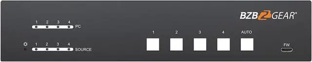 Alt view image 5 of 7 - BZBGEAR 4-Port 4K UHD KVM and Conference Room Switcher with HDMI and USB 3.0 - BG-UHD-KVM41