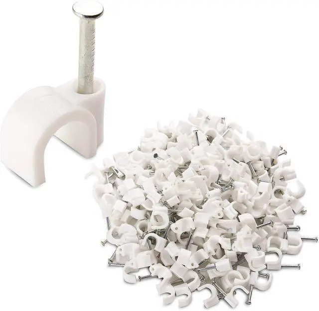 Alt view image 5 of 7 - Cable Matters Snagless Long Cat6 Ethernet Cable (Cat6 Cable, Cat 6 Cable) in White 150 ft & Nail-in Cable Clips Cord Organizer