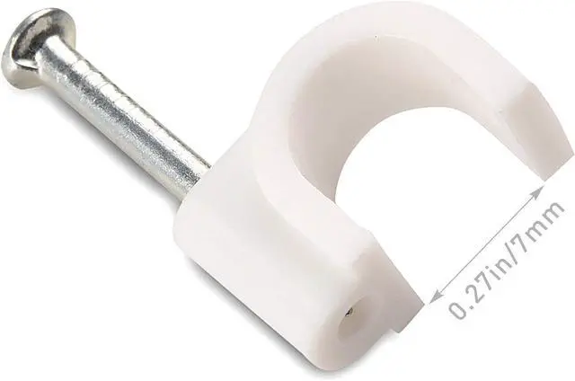 Alt view image 7 of 7 - Cable Matters Snagless Long Cat6 Ethernet Cable (Cat6 Cable, Cat 6 Cable) in White 150 ft & Nail-in Cable Clips Cord Organizer