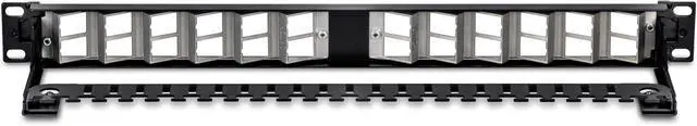 Alt view image 7 of 7 - TRENDnet 24-Port Blank Angled Keystone Shielded 1U Patch Panel, TC-KP24SA, STP, Cat6A, Cat5, Cat5e, Cat6, 19 Rackmount Design, Black