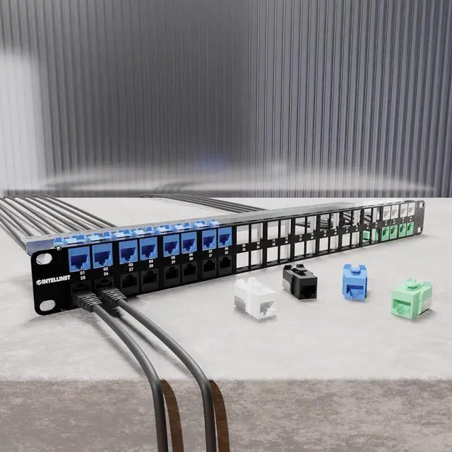 Alt view image 5 of 7 - Intellinet Cat6 Keystone Jack with Punch-Down Stand 25 Pack - UL Listed RJ45 Female Modular UTP Ethernet Jack Insert -25 Dust Covers and Cable Ties IncludedLifetime Mfg Warranty White 772105